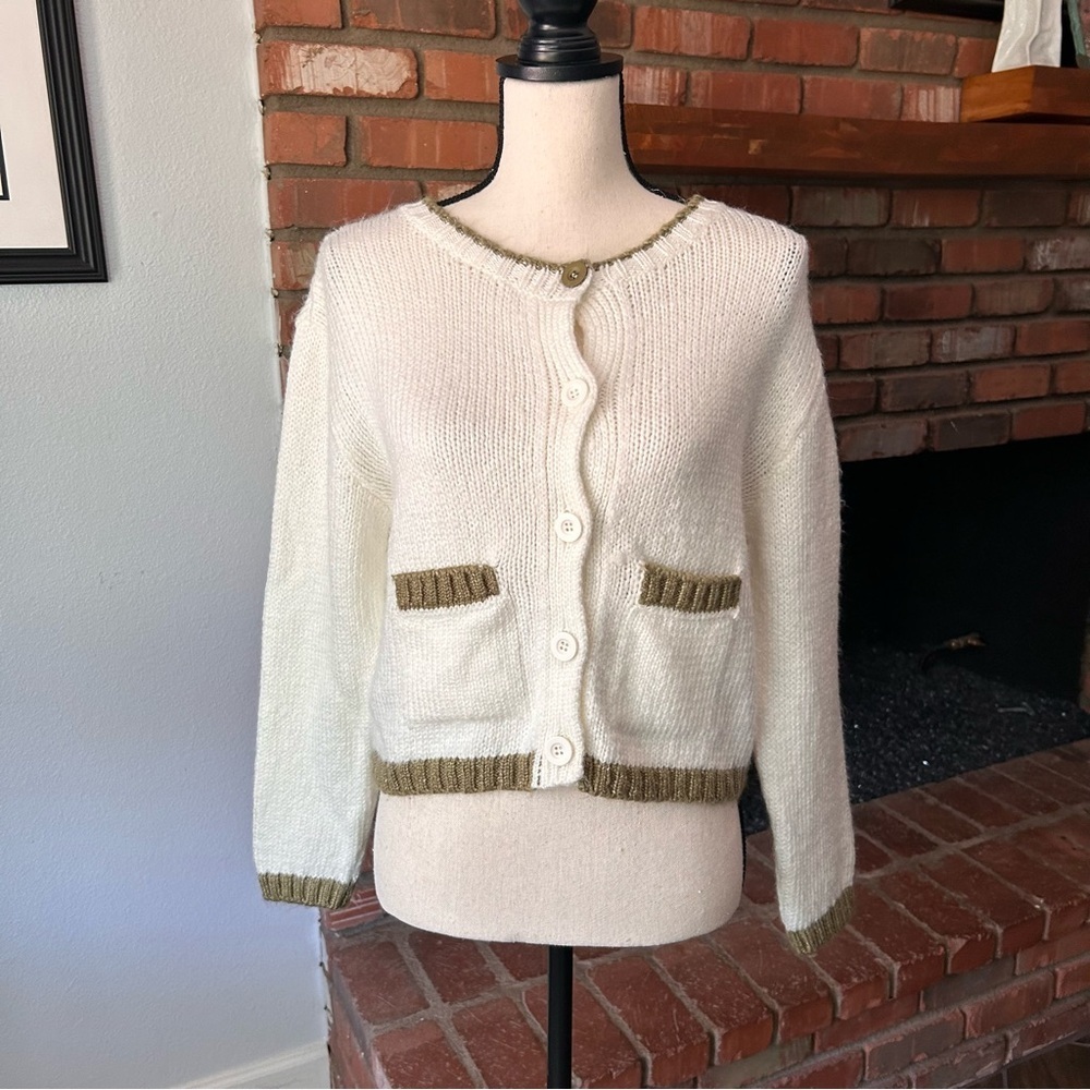 Anthropologie Maeve Ivory Cardigan Sz XS